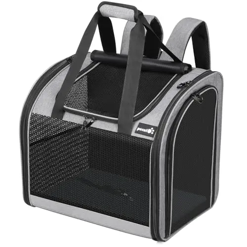 Pecute widened cat backpack with reinforced frame and mesh panels