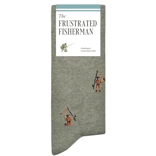 Funny fishing socks with frustrated fisherman designs